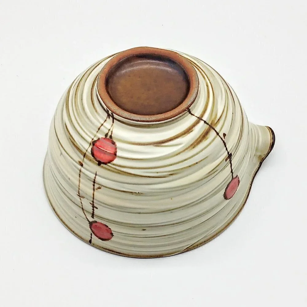 Handmade Korean Chulhwa Buncheong Cherry Ceramic Tea Set